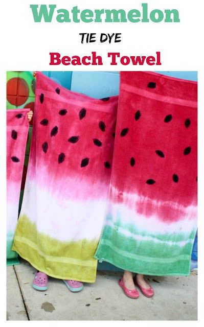 DIY Watermelon Tye Dyed Towels Crafts Closet, Watermelon Tie Dye, Tie Dye Beach Towel, Easy Tie Dye, Shibori Dyeing, Ty Dye, Tie Dye Party, Show Da Luna, Tie Dye Crafts