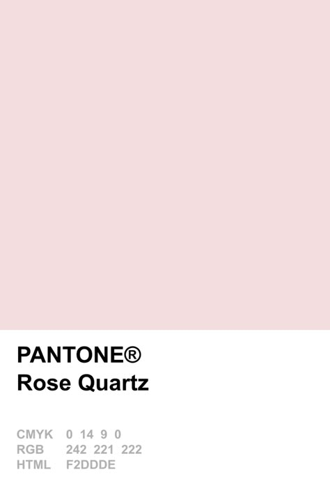 Rose Quartz #PANTONE Pantone Colour Of The Year, Color Swatches, Pantone Color, Rose Quartz, The Year, Color