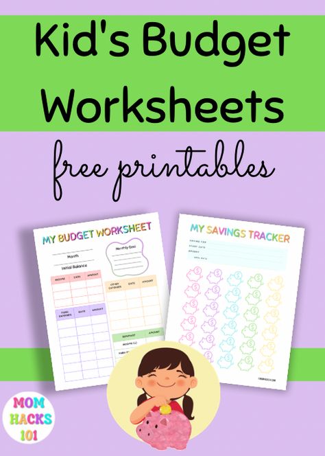 Free printable kid’s budget worksheets to help kids learn about money management and budgeting. If you are searching for ways to teach kids about money, then download these fun and engaging budgeting worksheets for kids. These worksheets will help kids get a better understanding of the different aspects of managing their money. Budget Worksheets Free, Money Management Worksheets, Budgeting Worksheets Free, Budget Worksheets, Financial Budget Planner, Printable Budget Worksheet, Kids Budget, Financial Literacy Lessons, Teaching Money