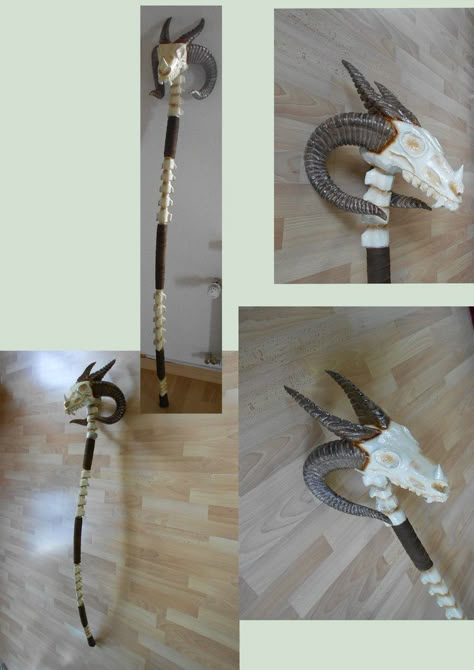 Foam Sculpting, Shaman Staff, Barbarian Costume, Halloween Fantasia, Staff Ideas, Wizard Staff, Witchcraft Decor, Wooden Staff, Walking Staff