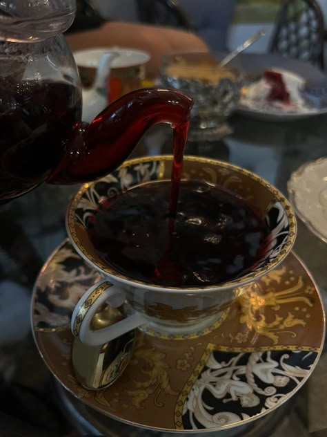 Old Tea Aesthetic, Tea Party Aesthetic Dark, Tea Party Dark Aesthetic, Dark Tea Aesthetic, Goth Tea Party Aesthetic, Tea Making Aesthetic, A Tempest Of Tea Aesthetic, British Tea Aesthetic, Royal Tea Party Aesthetic