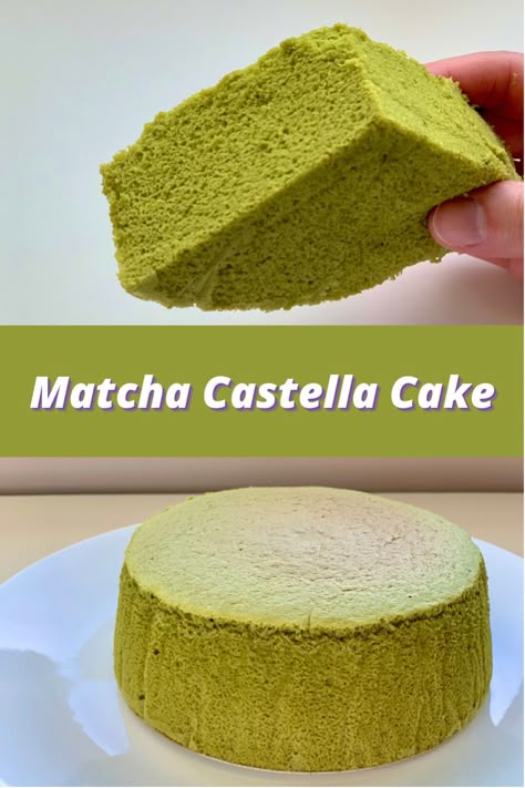 Matcha Castella Cake, Matcha Sponge Cake, Matcha Chiffon Cake, Matcha Sponge Cake Recipe, Jiggly Cake, Castella Recipe, Castella Cake Recipe, Cake Matcha, Tea Cake Recipe