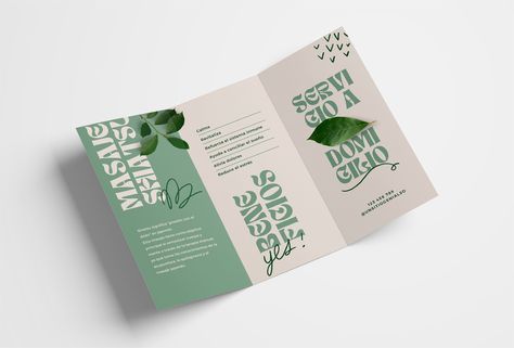 Canva Brochure Ideas, Folder Design Inspiration, Spa Brochure, Portfolio Reference, Leaflet Layout, Brochure Food, Header Ideas, Brochure Graphic, Brochure Design Creative