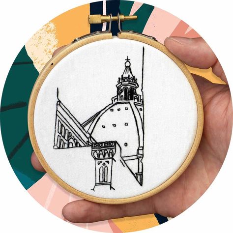 Architectural Embroidery, Italy Embroidery, Florence Cathedral, Paris Patterns, Advanced Embroidery, Learning To Embroider, Embroidered Art, Unique Perspective, Thread Painting