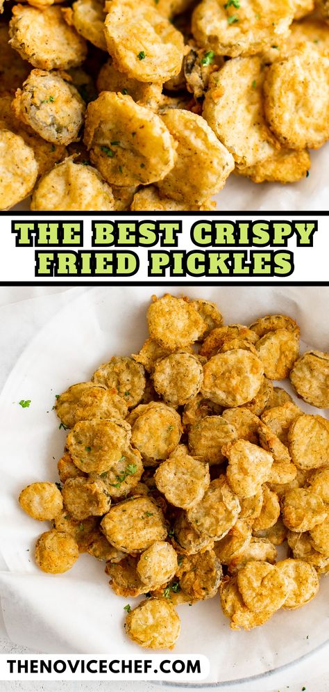 Best Fried Pickles Recipe, Easy Deep Fried Pickles, Best Fried Pickles, Crispy Fried Pickles, Easy Fried Pickles, Fried Dill Pickles, Fried Pickles Recipe, Pickles Recipe, Fried Pickles