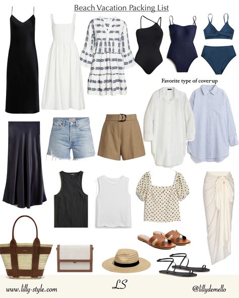 5 Days Beach Vacation Packing, Elegant Summer Beach Outfits, Minimalist Vacation Packing, Tropical Wardrobe Capsule, Beach Weekend Capsule Wardrobe, 4 Day Beach Vacation Outfits, Beach Vacation Outfits Capsule, Minimalist Packing For Beach Vacation, Summer Packing List 1 Week Beach