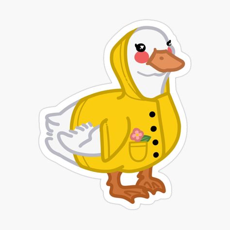 #redbubble #dress #POD #duck #ducky #cute #kawaii #raincoat #weather #digitalart #art #digitalartforsale #cutesy #duckling #flower #spring #smallbusiness #artist #stickers #sticker #hydroflask #hydro #personalized #simple Kawaii Raincoat, Jason Tattoo, Artist Stickers, Rain Art, Cute Duck, Redbubble Designs, Rainy Weather, Fun Cookies, Rain Coat