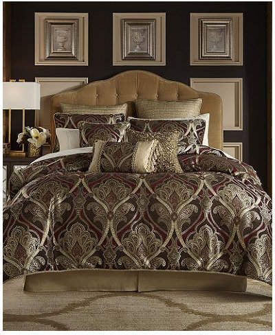 Croscill Bradney Queen 4-Pc. Comforter Set Bedding A sophisticated allover pattern brings out lush accents on the Bradney queen comforter set from Croscill. #ad Red Comforter Sets, Croscill Bedding, Old World Decor, Red Comforter, Teal Bedding, Colorful Bedding, World Decor, King Comforter Sets, Queen Comforter Sets