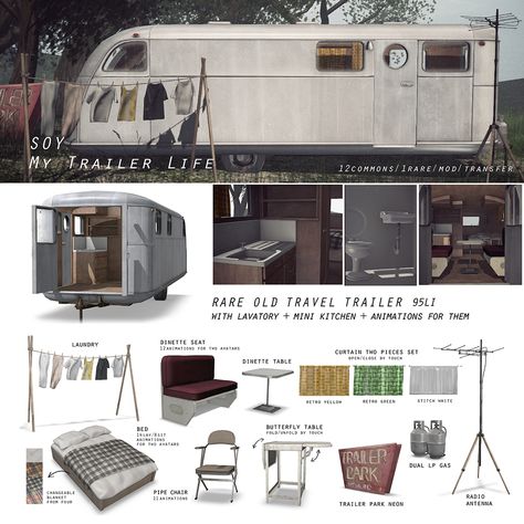 Soy - My Trailer Life Sims 4 Trailer Home Cc, Sims 4 Van Life Cc, Sims 4 Trailer Cc, Sims 3 Furniture Cc, Sims 4 Trailer House, Sims 4 Trailer, Lotes The Sims 4, Furniture Cc, Mod Furniture