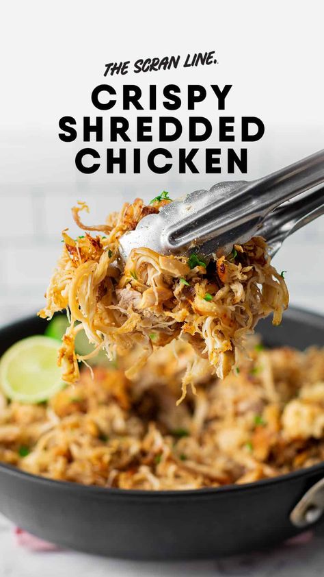 Slow Cooker Crispy Chicken Carnitas Crispy Chicken Carnitas, Crispy Shredded Chicken, Chicken Carnitas, Tzatziki Recipes, Carnitas Recipe, Tasty Meat, Tasty Dinner, Chicken Main Dishes, Crispy Chicken