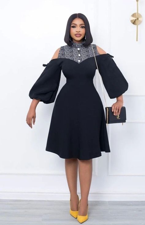 Official African Wear For Ladies, Black Coperate Gowns For Ladies, Coperate Gown Styles, Cooperate Gown Style, English Dresses For Ladies, Coperate Outfits For Ladies, Corporate Gowns For Church, Black Corporate Dress, Corporate Gowns