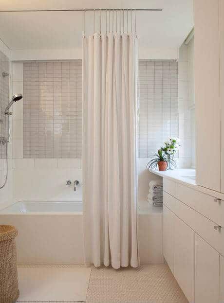 Glass Shower Door vs. Shower Curtain Bathroom Curtain Ideas, Trendy Shower Curtain, French Country Bathroom, Farmhouse Shower, Contemporary Shower, Modern Shower Curtains, Bathroom Curtain, Curtain Ideas, Shower Tile Designs