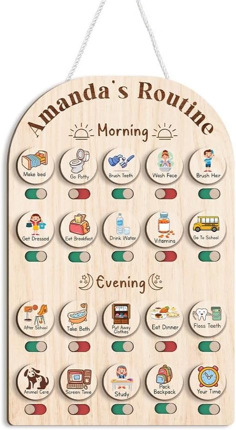 Amazon.com: Personalized Wooden Daily Routine Chart, Visual Schedule, Routine Chart for Toddlers, Morning Bedtime Routine Chart for Toddlers (05) : Office Products Clock Routine For Kids, Morning Routine Chart For Toddlers, Toddler Morning Routine Chart, Toddler Daily Routine Chart, Kid Routine Chart, Kids Morning Routine Chart, Toddler Bedtime Routine Chart, Routine Chart For Toddlers, Kids Daily Routine Chart