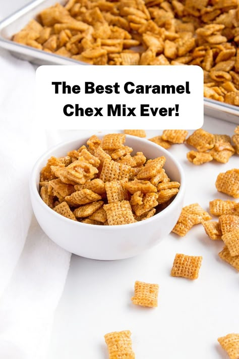 Caramel Trail Mix Recipes, Diy Chex Mix Recipes Sweet, Salted Caramel Chex Mix Recipes, Caramel Chex Recipes, Simple Chex Mix Recipes, Chex Mix Caramel Recipe, Chex Mix Recipes Original Sweet, Corn Chex Clusters, Chex Mix Recipes Original Ovens