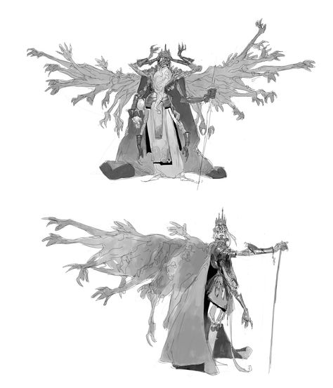 "Dark Fantasy Characters " by Ognjen Sporin Statue Character Design, Dark Character Design, White Character Design, Angel Character, 다크 판타지, Concept Art Character, Fantasy Monster, Creature Concept Art, Monster Design