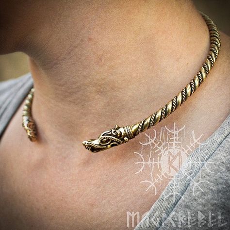 Viking Torc Nordic Torc Wolf Heads Fenrir Torc Nordic | Etsy Torc Necklace, Wolf Viking, God Clothing, Fenrir Wolf, Nordic Wedding, Viking Wolf, Viking Wedding, Norse Jewelry, Wolf Necklace