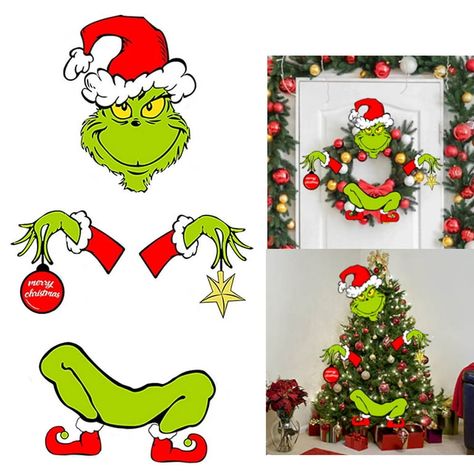 Office Decorations For Christmas, Grinchmas Decorations Diy, Small Tree Topper, Christmas Decorations For Tree, Funny Tree, Home Party Decorations, Grinch Crafts, Xmas Tree Toppers, Trippy Pictures