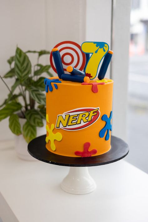 Order online now! Nerf Cake Ideas, Nerf Birthday Cake, Nerf Cake, Kids Cakes, Cupcake Designs, Razzle Dazzle, Cake Designs Birthday, Kids Cake, Cake Designs