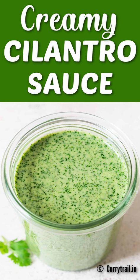 It takes just 5 minutes to make this creamy cilantro sauce. Staying true to it’s name, this green sauce has big flavors of cilantro. A magical green sauce that screams summer and you can use it on – EVERYTHING! Literally everything. #cilantrosauce #creamycilantrosauce #creamysauce #saucefortacos #cilatrosaucerecipe #sauceforchicken #steaksauce #sauceforgrilledfish #lime #jalapenos #spicycilantrosauce Chimmi Churri Sauce Cilantro, Vietnamese Cilantro Sauce, Cilantro Pasta Sauce, Mexican Chimichurri Sauce, Medditeranean Sauce, Empanada Sauce Cilantro, Indian Cilantro Sauce, Mamacitas Green Sauce Recipe, Cilantro Pesto Recipe