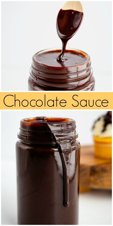 Chocolate Sauce Recipe, Cream Sauces, Homemade Chocolate Sauce, Chocolate Sauce Recipes, Dessert Halloween, Sweet Sauces, Recipes Chocolate, Fudge Sauce, Chocolate Recipe