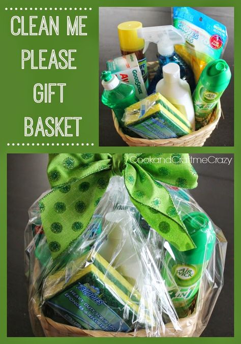 Cook and Craft Me Crazy: "Clean Me Please" Gift Basket Cleaning Closet Organization, Secret Sister, Secret Sisters, Cleaning Gift, Leasing Office, Game Prizes, Cleaning Closet, Basket Ideas, Cleaning Organizing