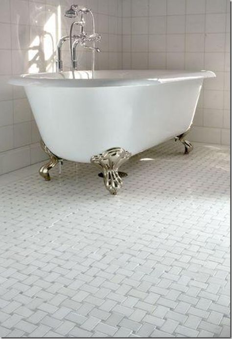 subtle basket weave floor from the New Ravenna website Basketweave Porcelain Tile Bathroom, Basketweave Tile Bathroom, Basketweave Tile Floor, Basketweave Tile, Basket Weave Tile, Marble Bathroom Floor, Bathroom Gallery, Bad Inspiration, Boys Bathroom