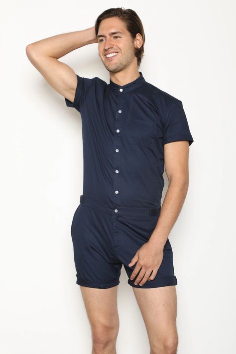 romper men – Google Sök Male Romper, Men Fashion 2020, Romper Men, One Piece Clothing, Planet Fitness, Jumpsuit Men, Designer Jumpsuits, Blue Romper, Boring Clothes