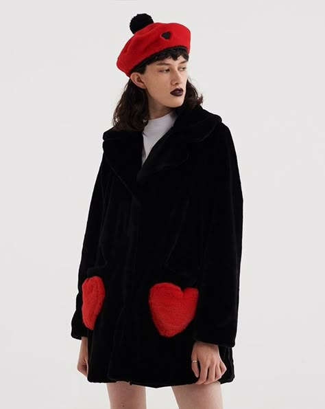 Lazy Oaf Queen Of Hearts Coat Lovecore Fashion, Heart Clothes, Lazy Oaf, Quirky Fashion, Streetwear Clothing, North London, Queen Of Hearts, Streetwear Outfit, Fashion Sewing