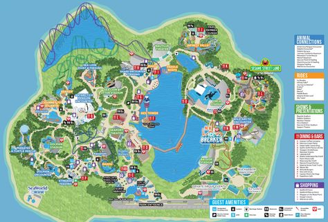 SeaWorld Orlando Theme Park Map - SeaWorld Maps | SeaWorld Orlando Seaworld (orlando), Sea World Orlando, Arctic Habitat, Orlando Map, Theme Park Map, Caribbean Hotels, Orlando Theme Parks, Disney World Vacation Planning, Animal Experiences