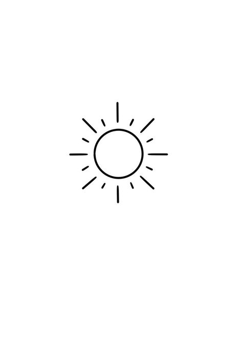 Fine Line Tattoo Minimalist Sun, Simple Line Sun Tattoo, Sun Emoji Tattoo, Sun Line Tattoo Design, Small Fine Line Sun Tattoo, Fine Line Sunshine Tattoo, Sun Simple Tattoo, Simple Sun Tattoo Designs, Sun Doodle Simple