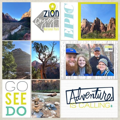 Loved hiking Zion National Park! #utah #zionnationalpark #findyourpark #zion #utahrocks #lifeelevated #hike #adventure #explore #instagood… | Instagram Digital Project Life, Becky Higgins, Project Life Layouts, Zion National Park Utah, Pocket Scrapbooking, Year In Review, Adventure Explore, Zion National Park, Project Life