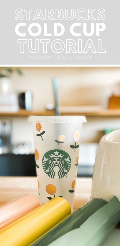 Learn how to customize a Starbucks venti cold cup! We will be layering vinyl to create a full-wrap for our Starbucks cup. Layering Vinyl, Starbucks Coffee Cups, Vinyl Board, Starbucks Diy, Personalized Starbucks Cup, Layered Vinyl, Starbucks Venti, Reusable Cups, Diy Cups