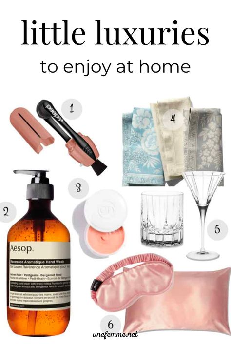 Don't let amenities be something you only enjoy while traveling! Here are some luxurious little items I like to use every day at home to feel a bit more special. Little Luxuries, Beauty Table, Chapped Hands, Neutral Blonde, Silk Sleep Mask, The Friday, Stylish Handbags, Travel Wardrobe, California Style