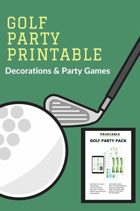 Golf Birthday Banner Printable Free, 50th Birthday Party Ideas For Men Golf Theme, Golf Themed Graduation Party Ideas, Golf Party Decorations Diy Table Centerpieces, Golf Printables Free, Golf Theme Party Games, Golf Party Games Adults, Golf Birthday Party Decorations, Golf Birthday Party For Men