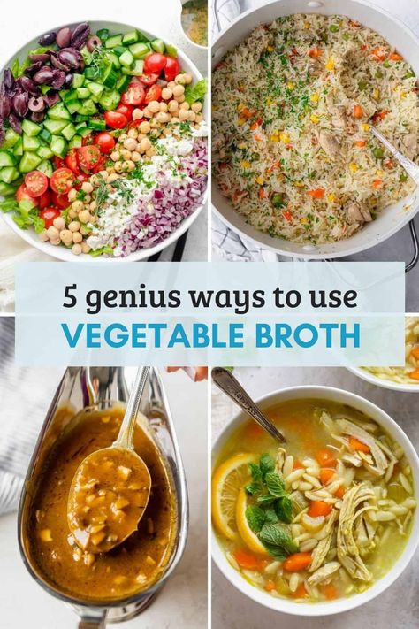 10 Recipes with Vegetable Broth Recipes Using Vegetable Broth, Vegetable Broth Recipes, Vegetable Broth Soup, Recipes With Vegetable Broth, Pasta Casseroles, Homemade Vegetable Broth, Moussaka Recipe, Veggie Stock, Easy Summer Meals