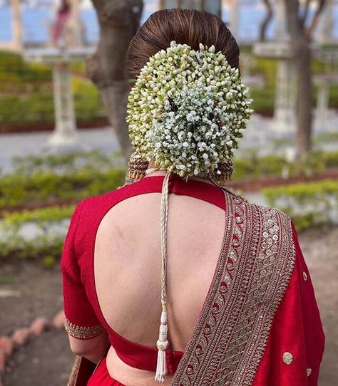 Bridal Bun, Backless Blouse Designs, Backless Blouse, Blouse Designs, Wedding Dresses, Saree, Hairstyles, On Instagram, Dresses