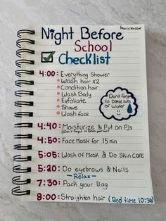 Night Before School Routine, Notes Outline, Before School Routine, Night Before School, School Checklist, School Routine, Multiple Choice Questions, Before School, Cheating Husband