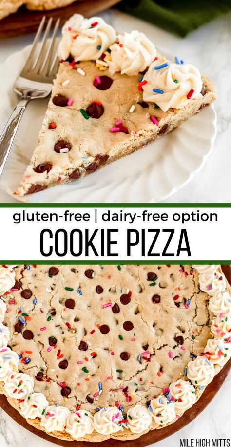 Classic Birthday Party, Gluten Free Dairy Free Dessert, Classic Birthday, Cookie Pizza, Giant Cookie, Chocolate Chip Cookie Recipe, Allergy Free Recipes, Gf Desserts, Dessert Dips