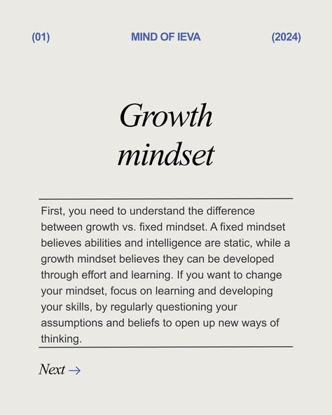 How to have a Growth Mindset ⬇️ Developing a growth mindset involves changing the way you think about your abilities and learning. Here are practical steps and strategies to help you cultivate a growth mindset. Swipe 👉🏻to read through the rest of my strategies that you can implement today! 1️⃣Fixed vs. Growth mindset: Understand that a fixed mindset believes abilities and intelligence are static, while a growth mindset believes they can be developed through effort and learning. 2️⃣View c... Fixed Mindset Vs Growth Mindset, Fixed Vs Growth Mindset, Productive Lifestyle, Fixed Mindset, Successful Life, Change Your Mindset, Wellness Tips, Growth Mindset, Follow Me On Instagram