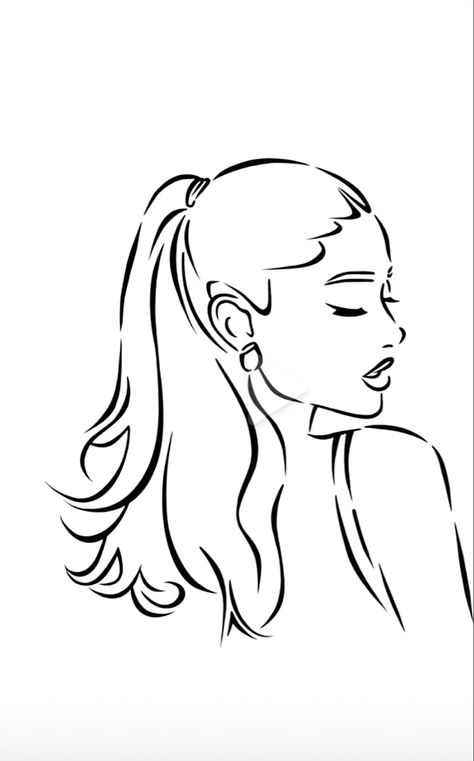 Ariana Grande Simple Drawing, Ariana Grande Drawings Easy, Ariana Grande Coloring Pages, Singers Drawing, Ariana Grande Painting, Ariana Grande Tattoos Inspired, Ariana Grande Inspired Tattoos, Ariana Grande Tattoo Ideas, Ariana Grande Tattoos