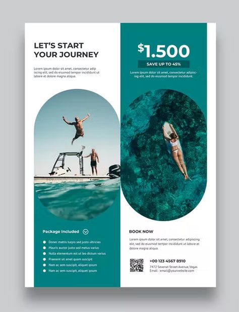 Travel Flyer Design, Traveling Destinations, Travel Flyer, Ads Creative Advertising Ideas, Travel Marketing, Box Packaging Design, Template Site, Graphic Design Layouts, Texture Vector