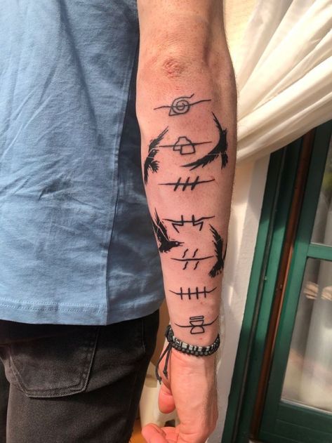 Anime tattoo ideas Anime Back Tattoos For Men, Anime Sleeve Tattoos For Guys, Anime Tattoos Small Naruto, Domain Expansion Tattoo, Best Anime Tattoos For Men, Naruto Small Tattoos, Small Anime Tattoos For Men, Naruto Tatoos Ideas, Naruto Inspired Tattoos