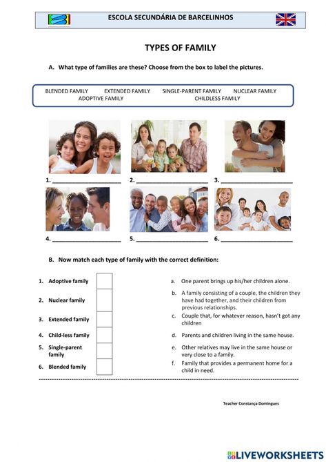 Family Roles Worksheet, Types Of Families, Certificate Of Recognition Template, Family Roles, Family Worksheet, Nuclear Family, Adoptive Family, 2nd Grade Reading, Blended Family