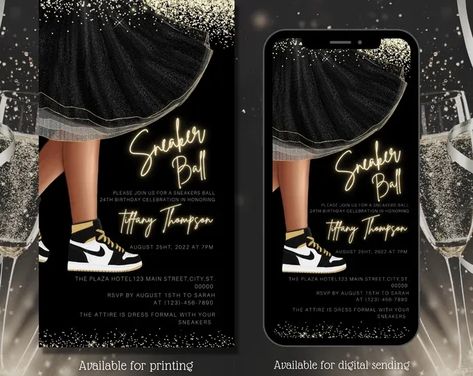 Sneaker Ball Party, Sneaker Gala, Sweet 13, Toned Girls, Sneaker Ball, 50th Bday, Edit Font, Ball Party, Office Max