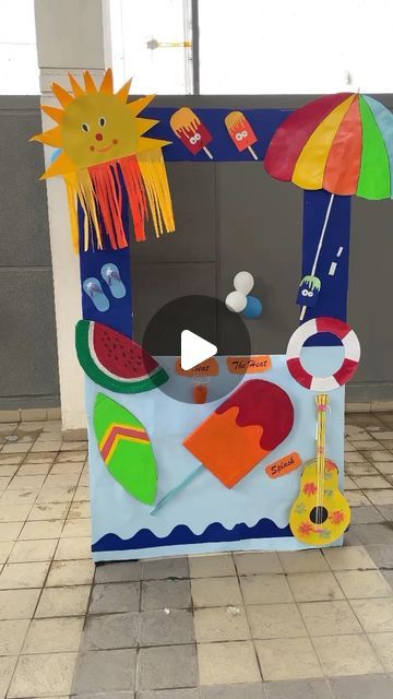 sanjana saini on Instagram: "Selfie stand for pool party 🌊🌊🌊🌊💦💦💦 Poolparty#fun#water#music#dance#selfie#snacks" Selfie Booth Ideas For School, Photo Stand Diy, Selfie Stand Decoration, Dance Selfie, Selfie Stand, Children's Day Craft, Booth Decoration, Education Poster Design, School Decoration