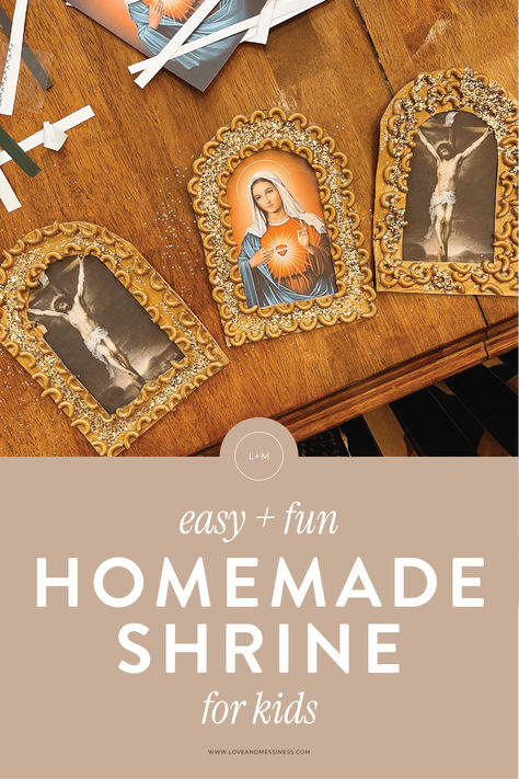 The kids and I had so much fun putting together these simple homemade shrines for each of their rooms! This craft was so easy for them to do and put their own creative ideas into. We had most of the supplies around the house which made this Catholic craft even easier. Read on to learn how we completed this easy homemade shrine craft for kids! Catholic Crafts For Kids, Mary Craft, Immaculate Conception Of Mary, Catholic Kids Crafts, Catholic Kids Activities, First Grade Art, Catholic Crafts, Homeschool Kids, Faith Formation