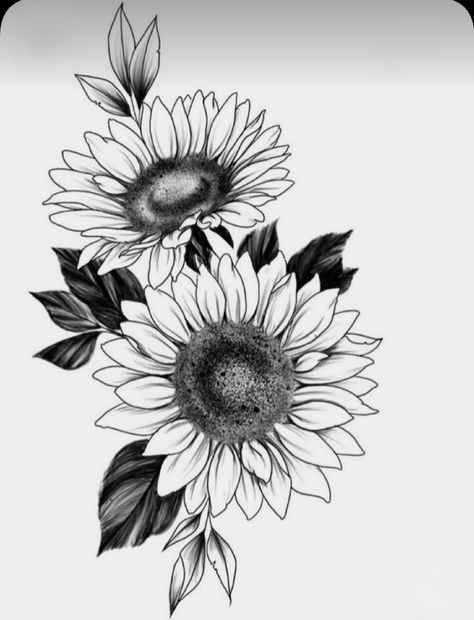 Sunflower Tattoo Template, Sunflowers Tattoo Ideas, Sunflower Tattoo Design For Women, Sun Flower Tattoo Design, Coverup Tattoo Designs For Women, Sunflower Thigh Tattoo, Female Calf Tattoo, Girasoles Tattoo, Sunflower Tattoo Stencil