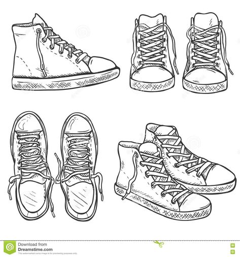 Feet Drawing, Hair Stenciling, Shoe Sketches, Shoes Drawing, Art Inspiration Drawing, Royalty Free Photos, Converse High Top Sneaker, Converse Chuck Taylor High Top Sneaker, Nice Shoes