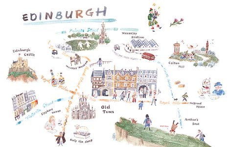 Edinburgh Trip, Dean Village Edinburgh, Travel Photobook, Royal Mile Edinburgh, Holyrood Palace, Arthur’s Seat, Map Sketch, 1 Day Trip, Edinburgh Travel