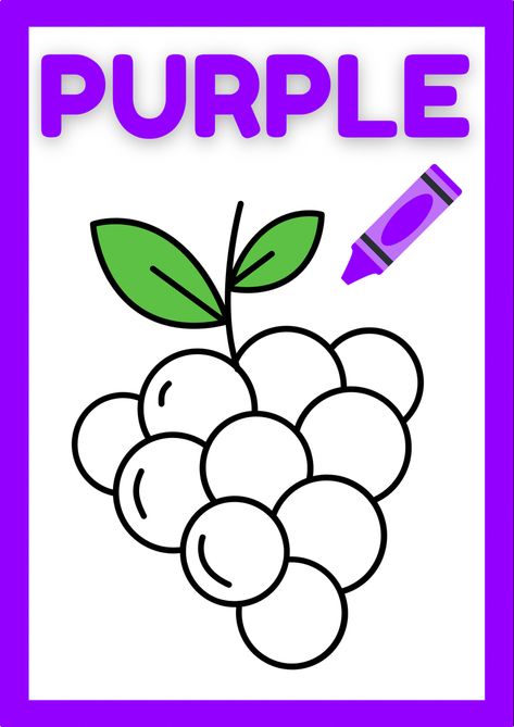 coloring book pages, coloring book and crayons, coloring book for kids, coloring book pages easy, coloring sheets printable easy, coloring book pages Teach Colors To Toddlers, Color Purple Activities For Preschool, Colour Worksheet For Preschoolers, Toddler Color Activities, Purple Activities, Color Red Activities, Colours Name For Kids, Coloring Materials, Coloring Worksheets For Kindergarten